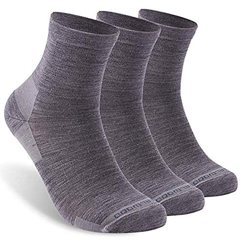 ZEALWOOD Calcetines deportivos de lana de merino, para hombre y mujer, acolchados, antiblíster, pack de 3 gris 35-38