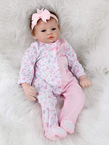 ZIYIUI Muñeca Reborn bebé Muñecos Silicona Chica Renacer Babies Baby Dolls Boca magnética Niños Juguetes 22 Pulgadas