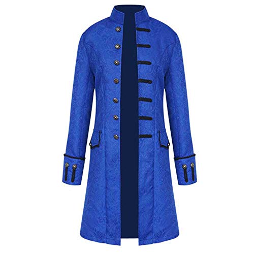 ZODOF Chaqueta Slim para Hombre Los Hombres de Invierno cálido Vintage Tailcoat Chaqueta Abrigo Outwear Botones Escudo