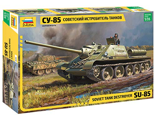 Zvezda ZS3690 - Modelo de vehículo de Guerra de plástico para Montar Su-85 Self Propelled Gun, Escala 1:35, (500783690)