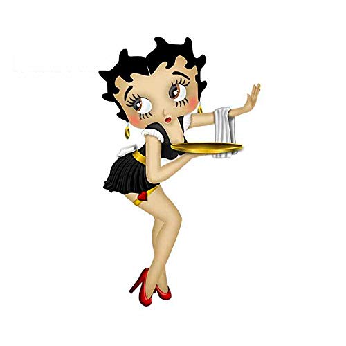 13cm x 8.1cm Calcomanías de coches de gráficos de anime para Betty Boop Camarero Pegatinas de coches Tronco DIY Decal Graffiti Car Wrap