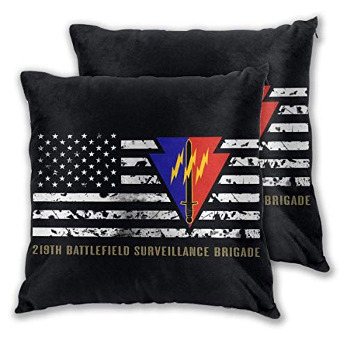 219th Battlefield Surveillance Brigade Deocrative Fundas de Almohada Fundas de cojín para sofá y sofá Juego de 2