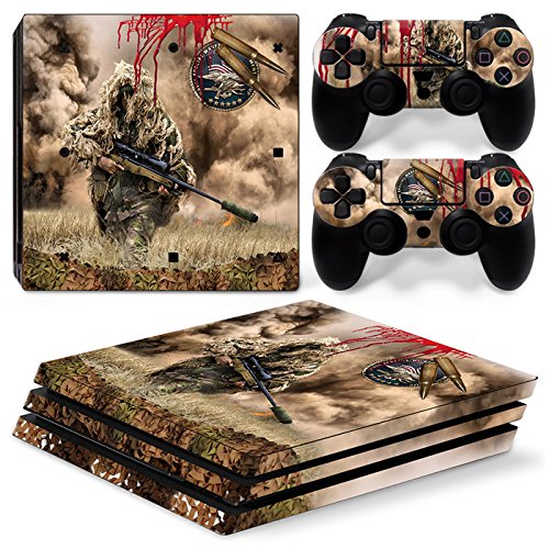 46 North Design Ps4 Pro Playstation 4 Pro Pegatinas De La Consola Sniper Camouflage + 2 Pegatinas Del Controlador