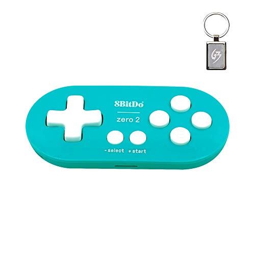 8Bitdo Zero 2 Bluetooth Wireless Gamepad for Nintendo Switch/Windows/Android/macOS/Raspberry Pi Controller Azul con Llavero