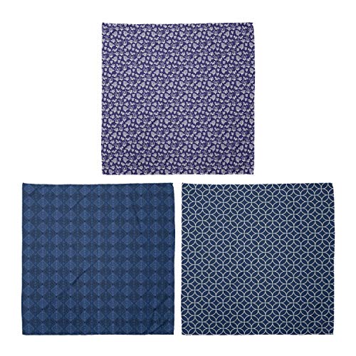 ABAKUHAUS Pack de 3 Bandanas Unisex, Submarino plantación damasco Tejido diseños náutico anidada Cuerdas, Multicolor