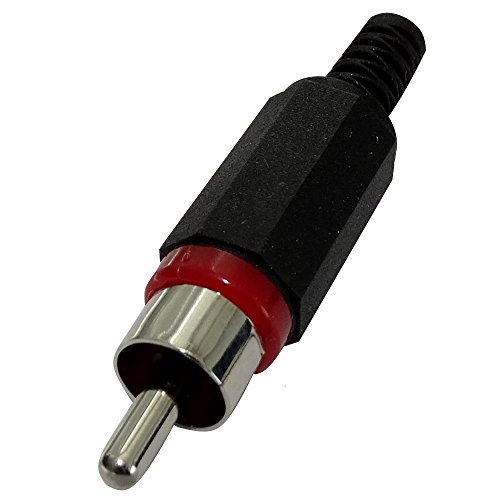 AERZETIX: 5X Conector Enchufe RCA Macho Negro/Rojo para soldar C19573