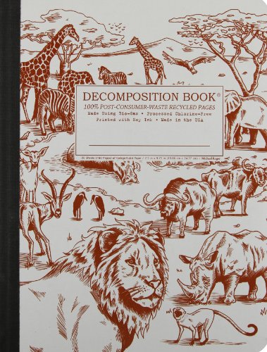 African Safari Decomposition Book: College-Ruled Composition Notebook with 100% Post-Consumer-Waste Recycled Pages