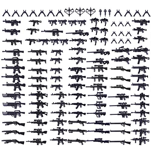 ALLESOK 90 Piezas Juguete Militar Kit Custom Armas para Minifiguras de Soldados de Policía, Compatible con Lego