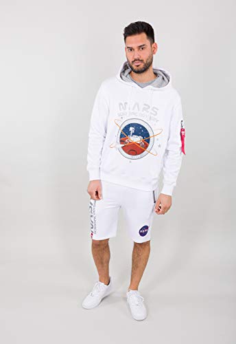 Alpha Industries Mission to Mars 126330 - Sudadera con capucha para hombre blanco M