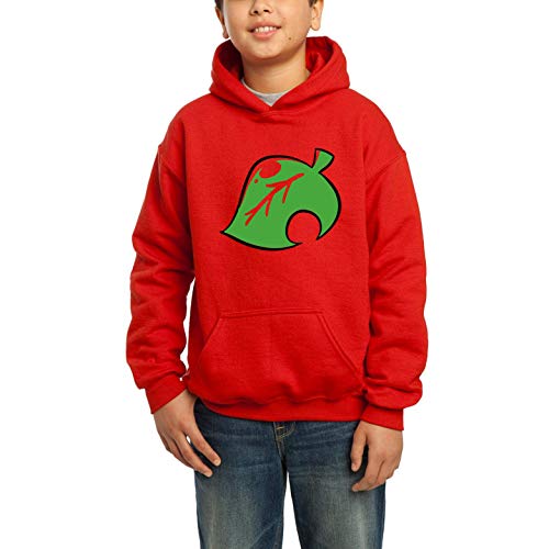 Animal Cross Billetes Hoja - Sudadera con Capucha y Bolsillo para niños (Rojo, 9-11)