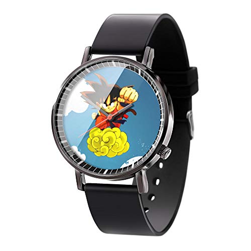 Anime, Dragon Ball Z Serie Goku, Reloj de Cuarzo analógico a Prueba de Agua Reloj de Acero Inoxidable con Correa de Gel de sílice Reloj de Moda Unisex Niño Niña