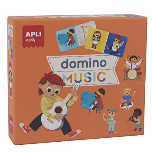 APLI Kids- Dominó Music-Expressions Collection Juego de Memoria, 28 Piezas, Multicolor (18205)