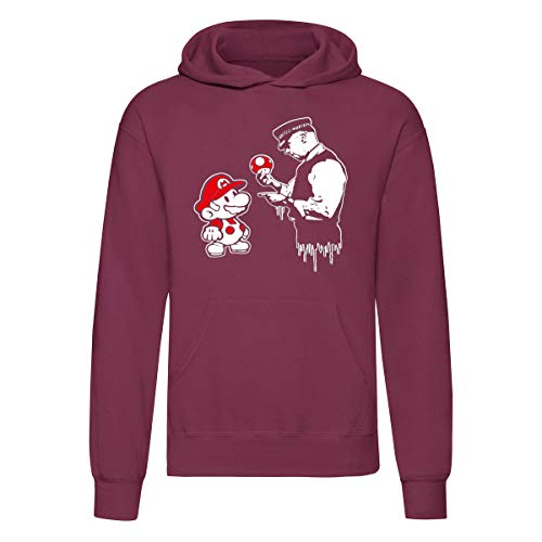 Art T-shirt, Sudadera con capucha S Mario Graffiti, unisex burdeos XL