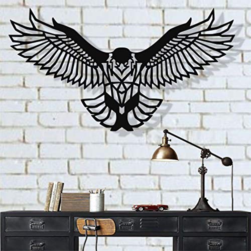 Aves Metal Wall Art Works – Águila – Silueta de pared 3D Decoración de pared de metal Decoración para el hogar Oficina Dormitorio Salón Decoración Escultura Adler – Aigle – Águila (61 x 31 cm)