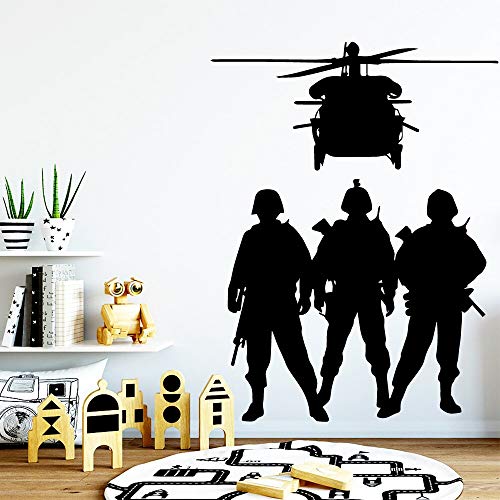 Avión de combate guerrero soldado pegatina de pared decoración de la casa Stikers para vivir habitaciones de niños papel tapiz calcomanías De vinilo De pared guerrero niño habitación