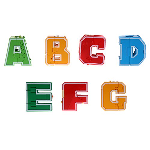 B Blesiya 1 Kit de Letras Inglesas Que Transforman de Robot Juguetes de Juego rol para Niños - 7pcs A - G