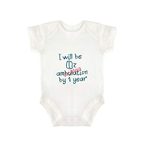 Baby Bodysuits Funny Short Sleeve I Will Be Independent with Ambulation by 1 Year Bodysuit for Sweet Baby Girls & Boys (6-9 Months)