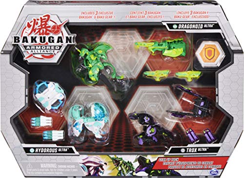 Bakugan Armored Alliance – Caja Gear – Pack de Bakugan – 3 bakugan Ultra con Accesorios Baku-Gear – 6059292 – extraído del Dibujo Animado Bakugan – Juguete Infantil de 6 años y + Bakugan