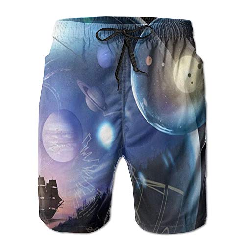 Bañador de Hombre Men's 3D Printing Beach Shorts Outer Space and Science Swim Trunks Comfortable Breathable