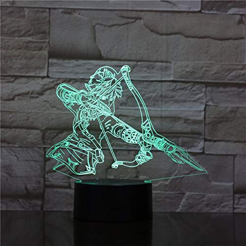 Baobaoshop 3D Led Zelda Game Boy Light The Legend of Zelda Figura DecoracióN De Dormitorio Lampara IluminacióN Regalo De CumpleañOs para NiñOs