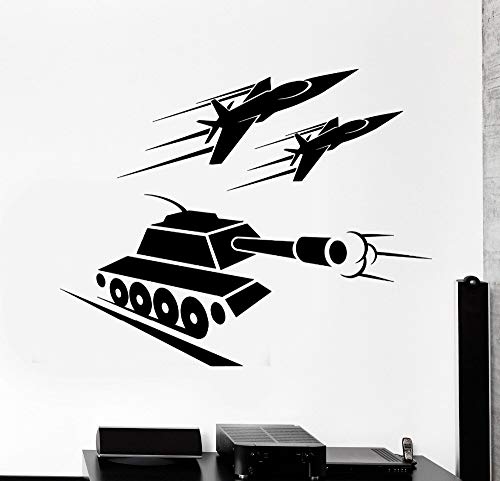 Baobaoshop Tatuajes de Pared Avión de Combate Militar Habitación Adolescente Vinilo Arte Mural Etiqueta de la Pared Papel Pintado Niños Dormitorio Decoración del hogar 53 * 42 cm Personalizado