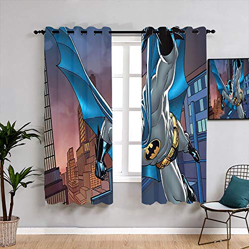 Batman - Cortina de dibujos animados de personajes de cómic (63 x 72 cm), para sala de estar, impermeable, para habitación de niños, habitación de bebé