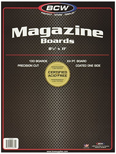 BCW BBMAG - Tablas de respaldo tamaño revista, color blanco - (100 tablas)