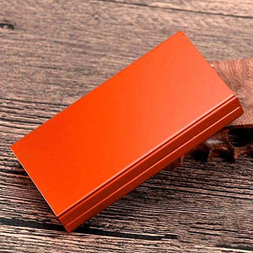 BDWY Pitillera de Metal 20 Palos Ultra-Thin portátil para Hombres y Mujeres Box,Naranja