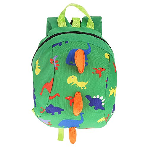 Bebé Para caminar La seguridad Mochila, niños pequeños lindos 3D Dinosaur Baby Safety Anti-perdido Bolsa de escuela Zoo con Safety Leash(Verde)