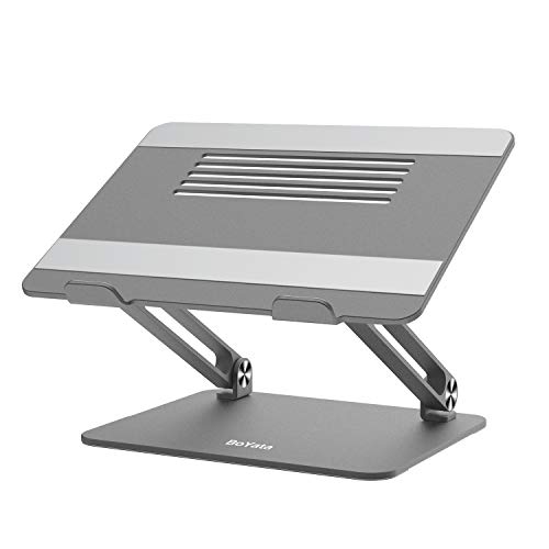 BoYata Soporte de Portátil, Soporte para portatil, múltiples ángulos, Arena Ajustable para computadora portátil (11-17 Pulgadas) Compatible con MacBook Pro, computadora portátil de Superficie-Gris