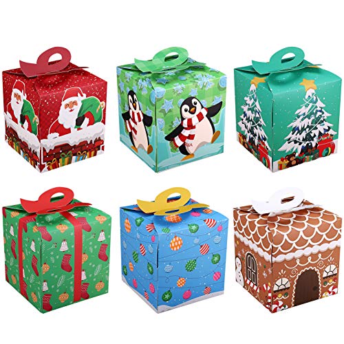 Cabilock - Juego de 24 cajas de regalo de Navidad para galletas, dulces, pasteles, bodas, fiestas, postres, galletas, etc.