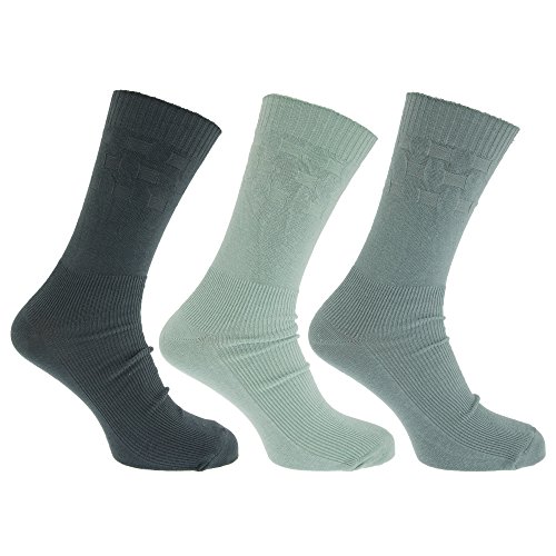 Calcetin de compresión leve para diabeticos hombre/caballero (paquete de 3 pares de calcetines) (41-46 EUR) (Azul)