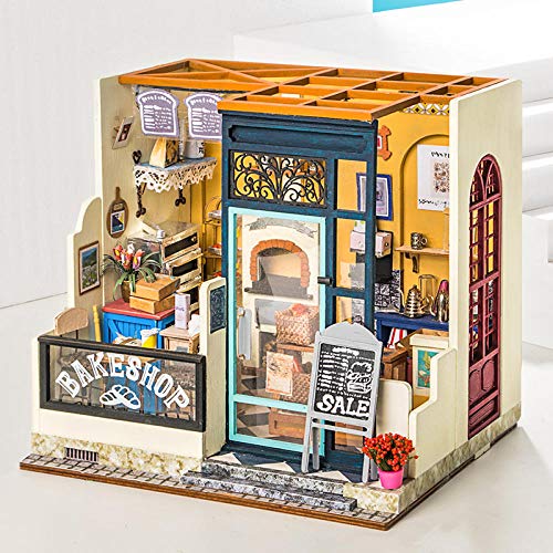 Casa de muñecas de bricolaje para regalo de cumpleaños Nancy's Bake Shop Building puzzle modelo tridimensional de madera