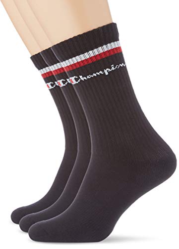 Champion Chaussettes Legacy Fashion Crew x3 Calcetines de tripulación, Lot Noir, 35-38 para Hombre