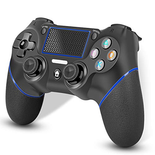 CHEREEKI Mando Inalámbrico para PS4, Controlador inalámbrico, Gamepad Wireless Bluetooth Controlador Joystick con Vibración Doble Remoto/Turbo/Panel táctil