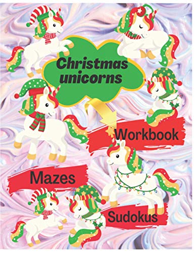 Christmas Unicorns: Fun Activities Workbook Game For Everyday Learning, Picture and Logic Puzzles for Kids