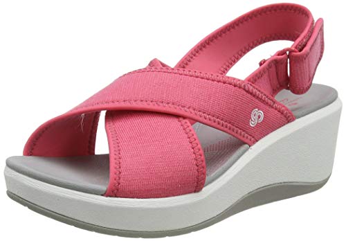 Clarks Step Cali Cove, Sandalias de Talón Abierto Mujer, Beige (Berry Berry), 41 EU