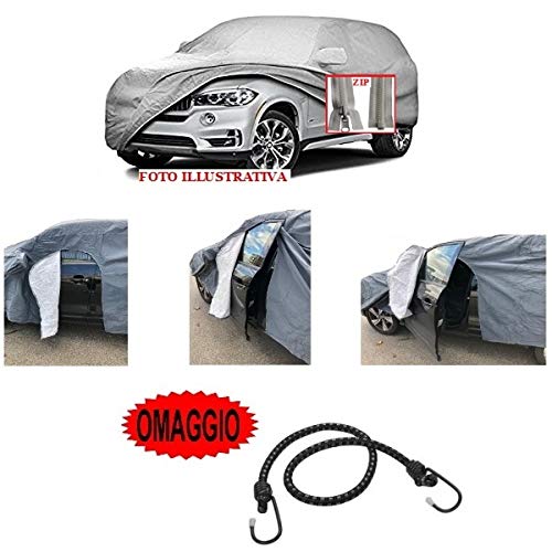 Compatible con Mercedes SL Funda para Coche con Cremallera Lateral Cobertura Lluvia DE Felpato para Coche ANTIHIELO ARAÑAZOS TAMAÑO L 485X195X185CM