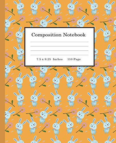 Composition Notebook: Wide ruled 110 Pages Bank Lined Paperback Journal, Rabbit Composition Notebook (7.5 x 9.25 Inches 110 Page).
