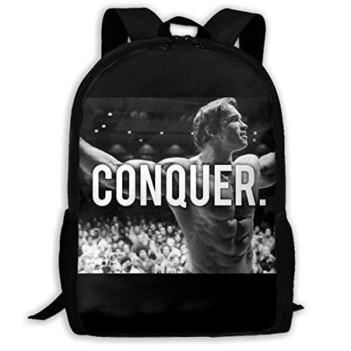 con-Quer (Ar-Nold Poster) Bolsa para La Escuela,Mochila De Viaje,Bolso De Hombro Al Aire Libre,Mochila Estudiantes,Bolsa De Viaje,Laptop Bag