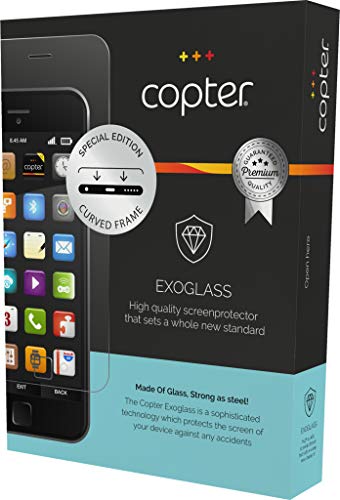 Copter Exoglass Curved Screen Protector Compatible with iPhone 6+, iPhone 6S+, iPhone 7+, iPhone 8+, Case-Friendly, Double Ion-Tempered Glass, Fully Protective, Self-Healing Technology - White