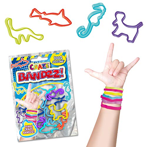 CRAZE Bandzz 26588 - Pulseras de silicona para niños (6 unidades, diferentes formas, respetuosas con la piel, 100% silicona)