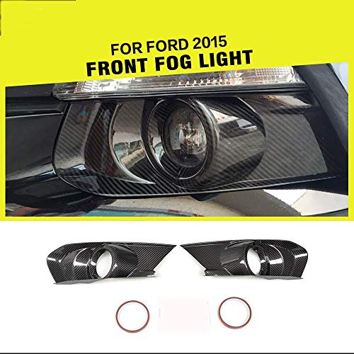 Cubierta Lámpara Frontal Fibra Carbono Coches Parachoques Luz Niebla Caps Aptos Fit For Ford Mustang Coupe Convertible 2 Puertas 2015-2017, Pegatinas De Luces Niebla