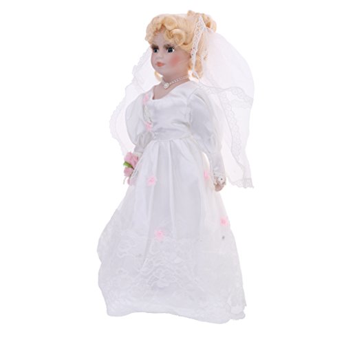 D DOLITY Muñeca Victoriana de 40cm de Porcelana Muñeca Coleccionable de Novia