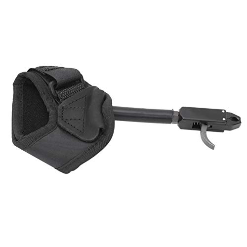 DAUERHAFT Cómodo Metal 360 ° Correa de muñeca giratoria sin Costuras Disparador de Arco Disparo Flechas de Caza Fuerza, para Arco Compuesto(Black)