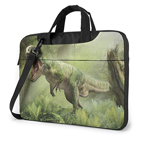 Dinosaur in The Jungle Estuche para computadora portátil con Correas de Hombro para computadora portátil, 15.6 Pulgadas