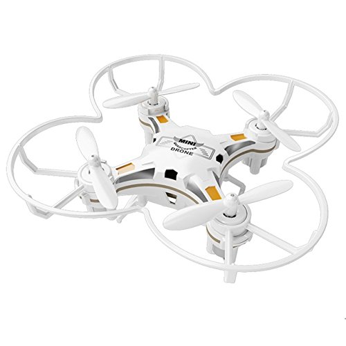 DishyKooker FQ777 124 RC Drone Micro Pocket Drone 4CH 6Axis Gyro Controlador conmutable Mini Quadcopter RTF RC helicóptero para niños Juguetes White (Dual Mode)