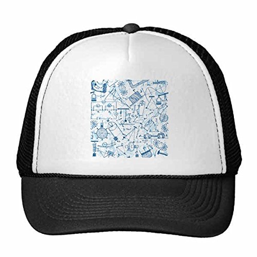 DIYthinker Nylon Gorra de béisbol física electromagnética Gráfico Mecánica Ilustración Gorros Gorro Casquillo Ajustable Azul Adultos