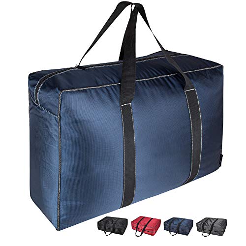 DOKEHOM - Bolsa de almacenamiento de ropa para poner debajo de la cama. Capacidad de 130 l. Con cremallera e impermeable (color azul oscuro, tamaño XL)