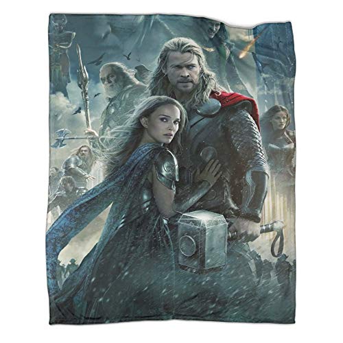 DRAGON VINES Thor The Dark World Chris Hemsworth Jane Foster Póster de película Picnic Mantas con aire acondicionado para sala de estar o dormitorio, 80 x 100 cm